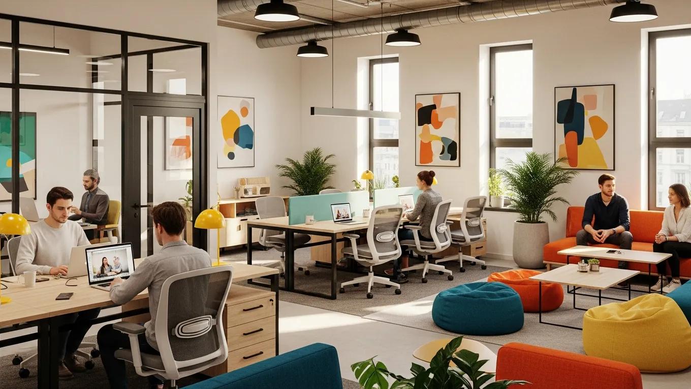 Flexible coworking space in Zagreb showcasing different rental options for entrepreneurs.