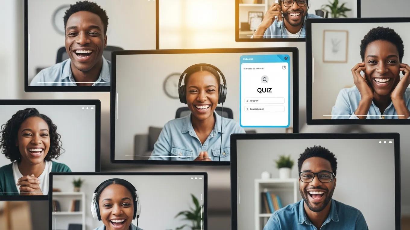 Remote team members participating in a virtual team-building activity