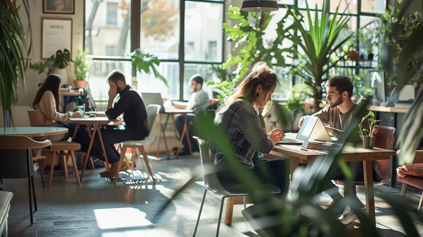 Young professionals working in a cozy coworking space in Zagreb, illustrating the benefits of collaboration and networking