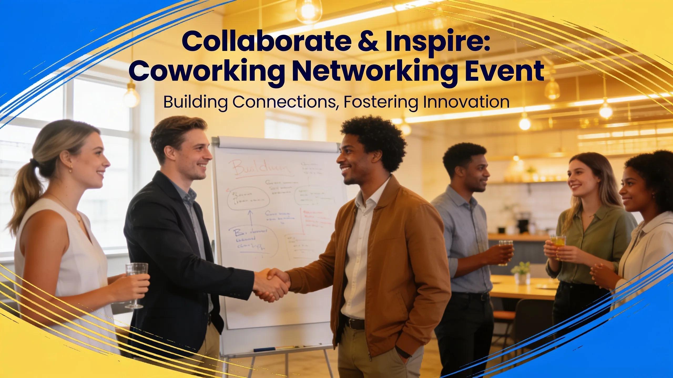 Networking event in a coworking space demonstrating collaboration and community engagement